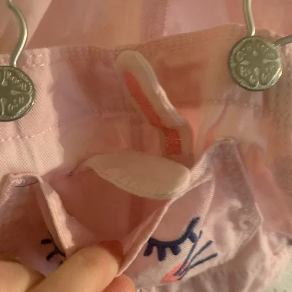 Oshkosh Bgosh Pink Bunny Dress Overalls Toddler Girl 2T - Picture 4 of 11